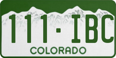 CO license plate 111IBC