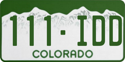 CO license plate 111IDD