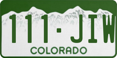 CO license plate 111JIW