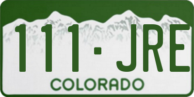CO license plate 111JRE