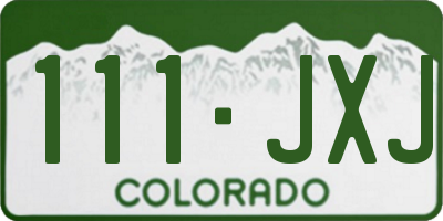 CO license plate 111JXJ