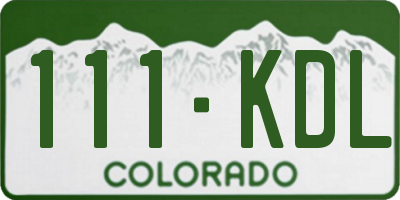 CO license plate 111KDL