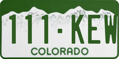 CO license plate 111KEW