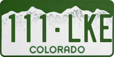 CO license plate 111LKE