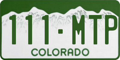 CO license plate 111MTP