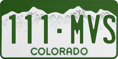 CO license plate 111MVS