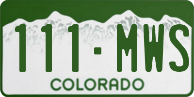 CO license plate 111MWS