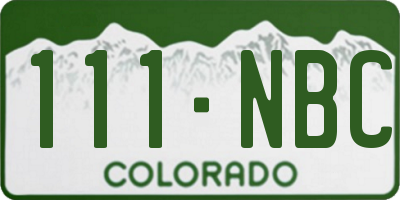 CO license plate 111NBC
