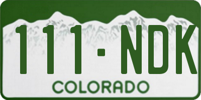 CO license plate 111NDK