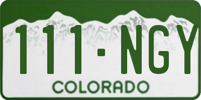 CO license plate 111NGY