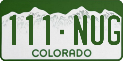 CO license plate 111NUG