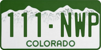 CO license plate 111NWP