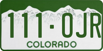 CO license plate 111OJR