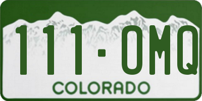 CO license plate 111OMQ