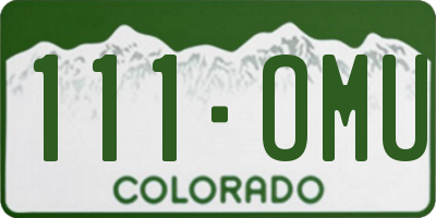 CO license plate 111OMU