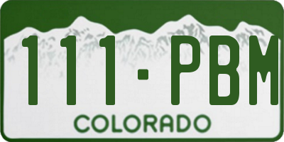 CO license plate 111PBM