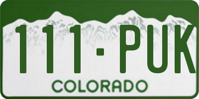 CO license plate 111PUK