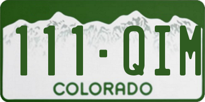 CO license plate 111QIM