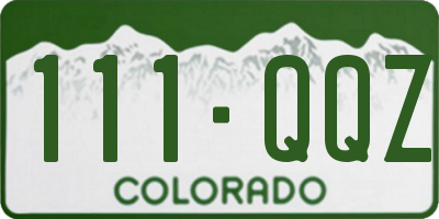 CO license plate 111QQZ