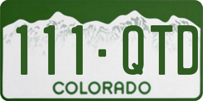 CO license plate 111QTD