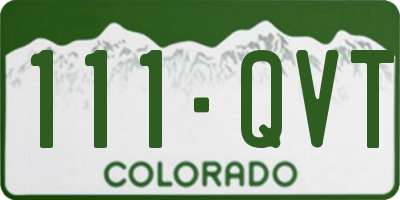 CO license plate 111QVT