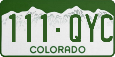 CO license plate 111QYC