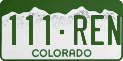 CO license plate 111REN