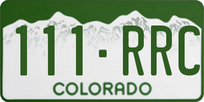 CO license plate 111RRC