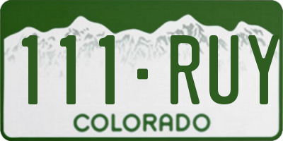 CO license plate 111RUY