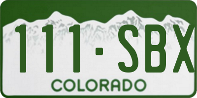 CO license plate 111SBX