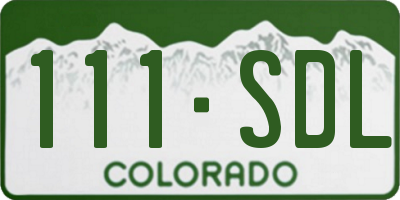 CO license plate 111SDL