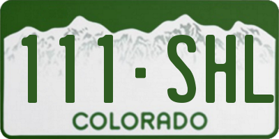 CO license plate 111SHL