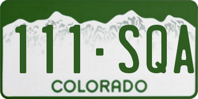 CO license plate 111SQA
