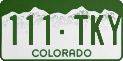 CO license plate 111TKY