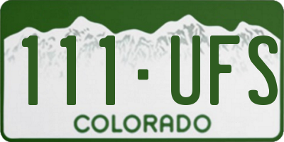 CO license plate 111UFS