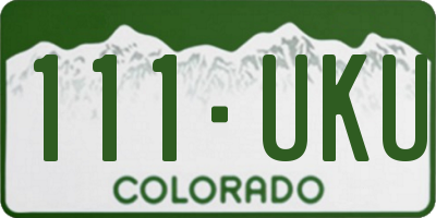 CO license plate 111UKU