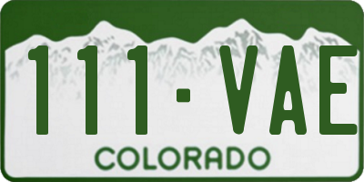 CO license plate 111VAE