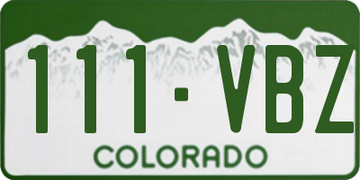 CO license plate 111VBZ