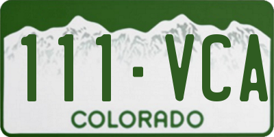 CO license plate 111VCA