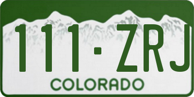 CO license plate 111ZRJ
