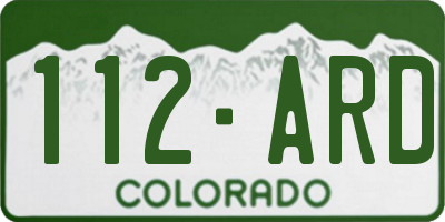 CO license plate 112ARD
