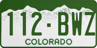 CO license plate 112BWZ