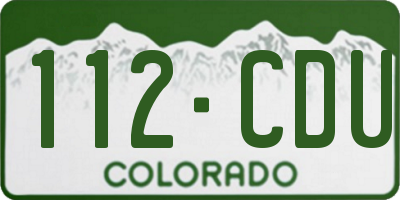 CO license plate 112CDU