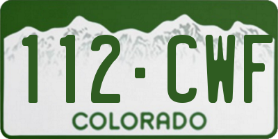 CO license plate 112CWF