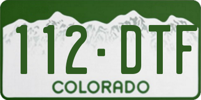 CO license plate 112DTF