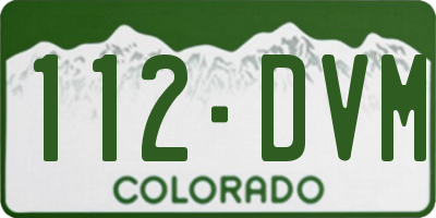 CO license plate 112DVM