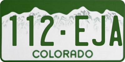 CO license plate 112EJA