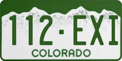 CO license plate 112EXI