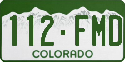 CO license plate 112FMD