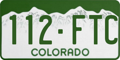 CO license plate 112FTC